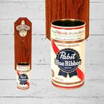 Buy Wall Mounted Bottle Opener with Vintage Pabst Blue Ribbo